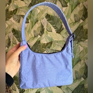 Baggu Mini Nylon Shoulder Bag Bluebell Light Blue Black Zipper